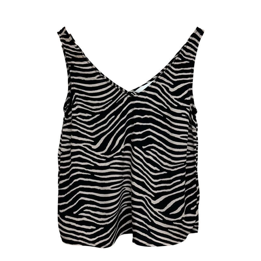 H&M Zebra Print V-Neck Strappy Sleeveless Top – Size Small (Measured
